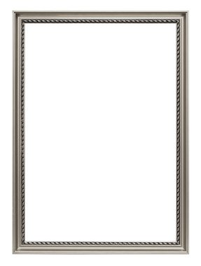 Gümüş sanat çerçeve üzerinde beyaz izole