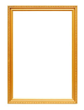 Altın Sanat çerçeve üzerinde beyaz izole