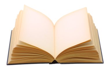 Açık kitap üzerine beyaz izole görüntüsü