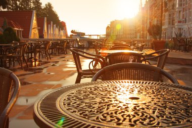 görüntü sokak Cafe sabah erken