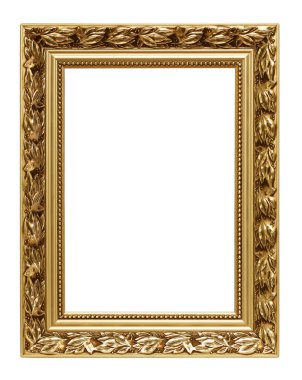 Altın Sanat çerçeve üzerinde beyaz izole