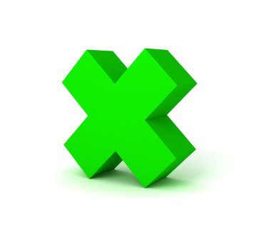 Yeşil haç üzerinde beyaz