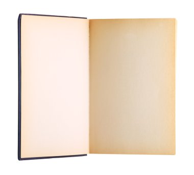 Açık kitap üzerine beyaz izole görüntüsü