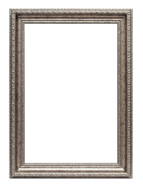 Gümüş sanat çerçeve üzerinde beyaz izole