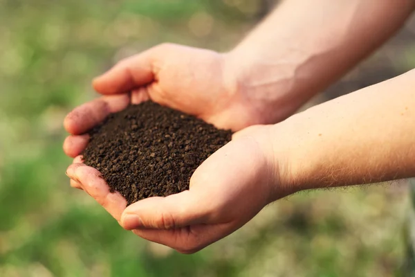 Image of soil in hands — Stock Photo, Image