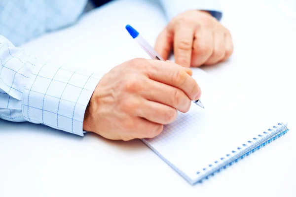 Afbeelding van zakenman hand schrijven — Stockfoto
