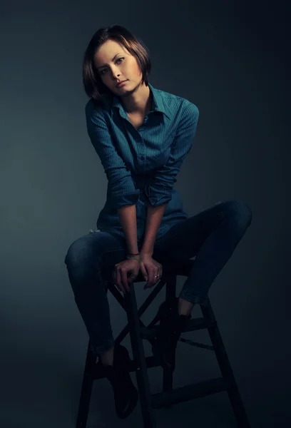 Beautiful woman portrait. Studio shot — Stock Photo, Image