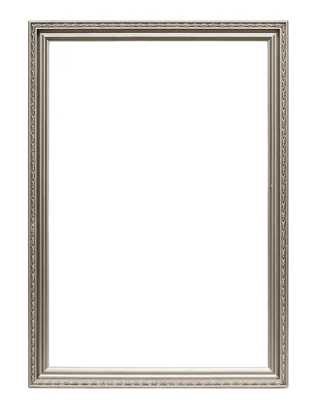 Silver art frame isolated on white — Stock Photo, Image