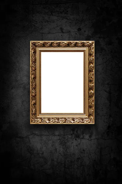 Image of luxury artframe on dark concrete wall — Stock Photo, Image