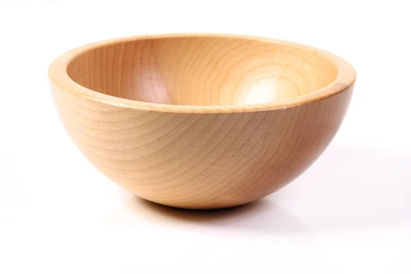 Image of wooden bowl on white — Stock Photo, Image