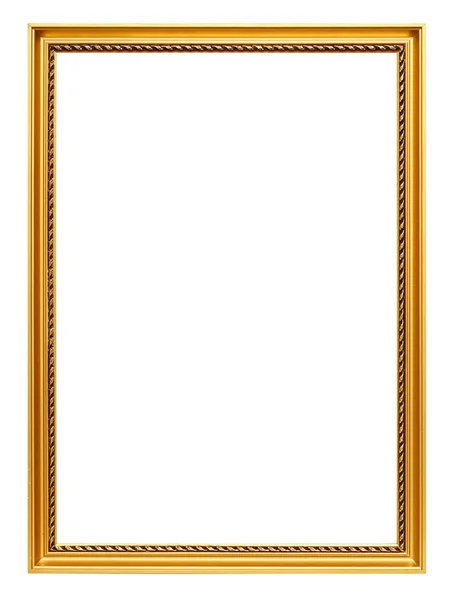 Golden art frame isolated on white — Stock Photo, Image