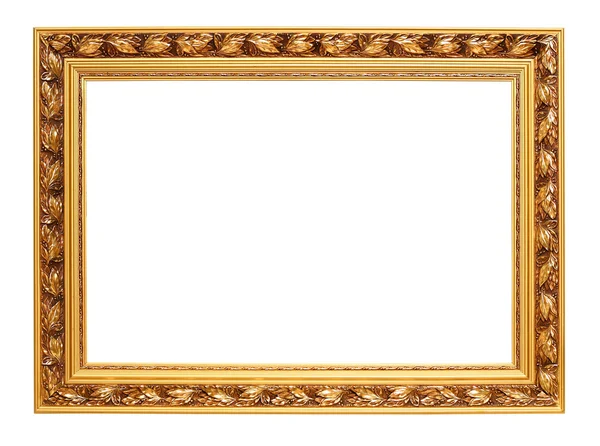 Gouden kunst frame geïsoleerd op wit — Stockfoto