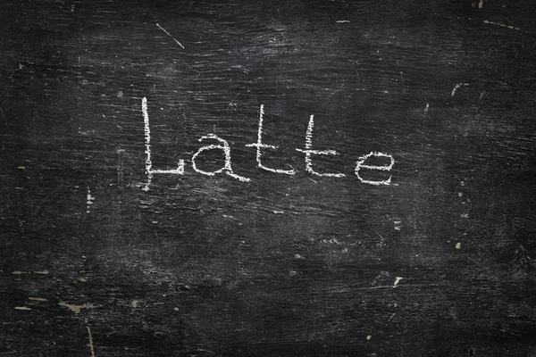 Tebeşir kara tahta üzerinde: Latte — Stok fotoğraf