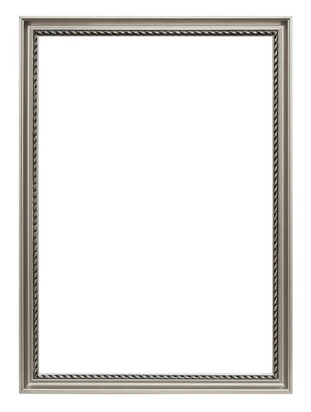 Silver art frame isolated on white — Stock Photo, Image