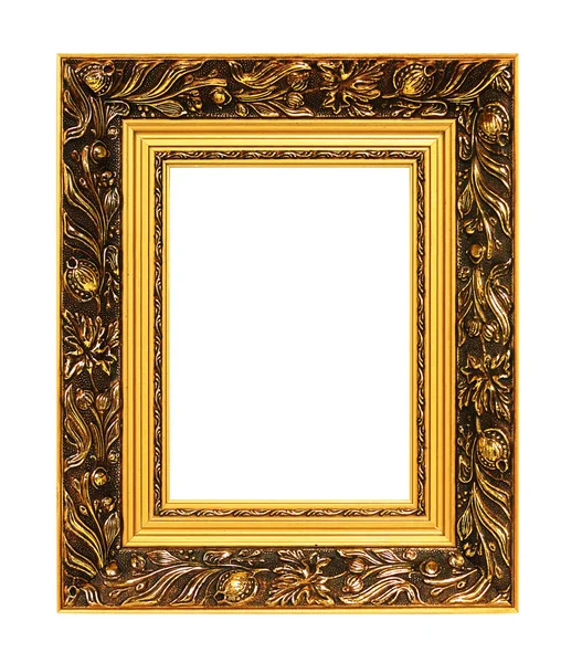 Bilden av gyllene art frame isolerad på vit — Stockfoto