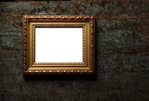 Image of antique picture frame on old wood texture — Stock Photo, Image