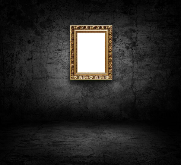 Изображение пустой рамы на бетонной стене
