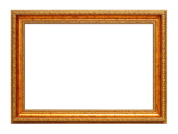 Golden art frame isolated on white — Stock Photo, Image