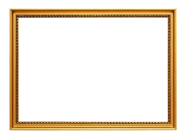 Gouden kunst frame geïsoleerd op wit — Stockfoto