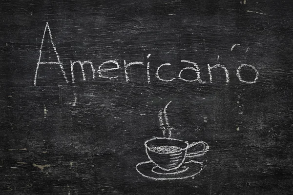 Gesso su lavagna nera: Americano — Foto Stock