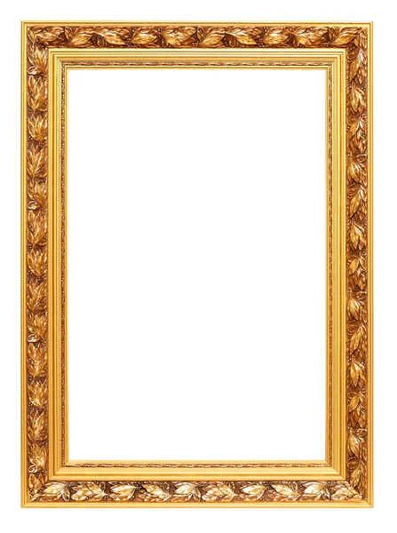 Golden art frame isolated on white Stock Picture