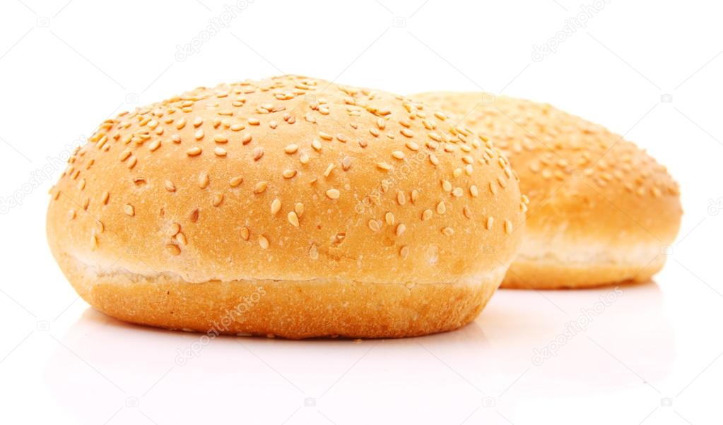 Image of buns for hamburger isolated on white