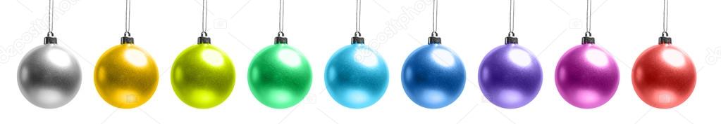 Set of christmas balls isolated on white