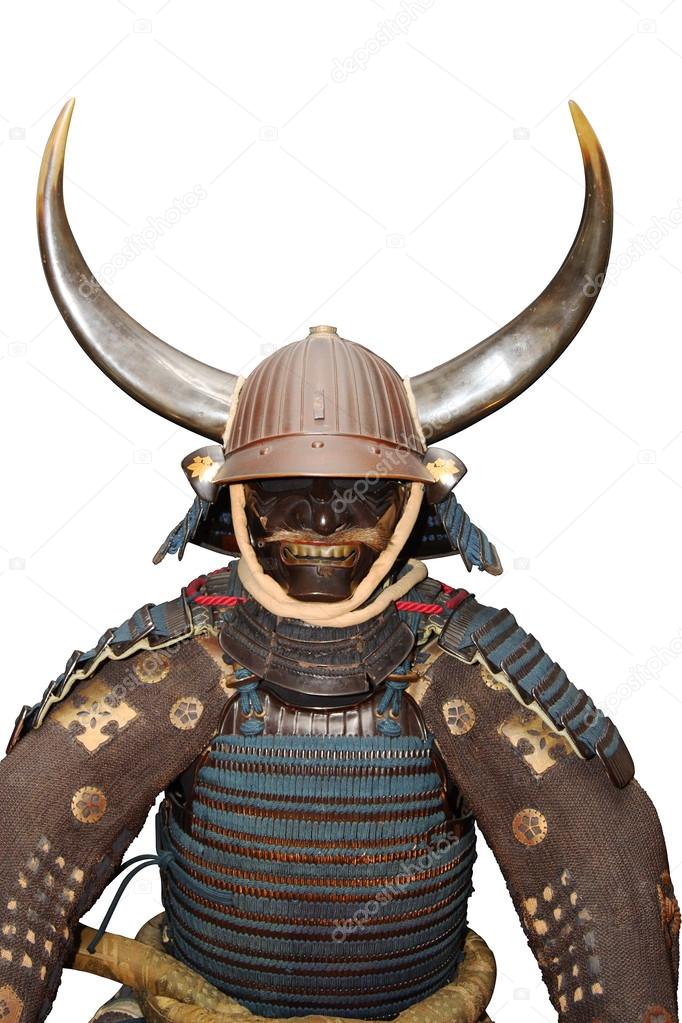 Image of samurai armour on white with clipping path