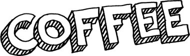 kahve sözcük vektör çizim