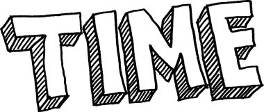 zaman kelime vektör çizim