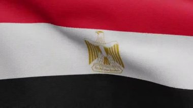 Üç boyutlu, rüzgarda dalgalanan Mısır bayrağı. Mısır afişini kapat, yumuşak ve pürüzsüz ipek. Kumaş kumaş dokusu, Asteğmen. Ulusal gün ve ülke etkinlikleri konsepti için kullan..
