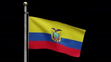 3D illüstrasyon Alpha Ekvador bayrağı rüzgarda dalgalanıyor. Ekvador bayrağı, yumuşak ve pürüzsüz ipek. Kumaş kumaş dokusu, Asteğmen. Ulusal gün ve ülke etkinlikleri konsepti için kullan..