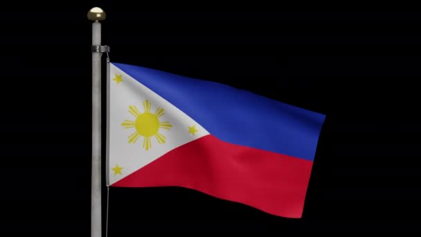 Illüstrasyon Alpha Philippin Bayrağı Rüzgarda Dalgalanıyor Filipin Afişi Yumuşak Pürüzsüz — Stok video