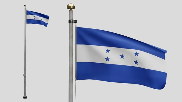 Honduran Flag Waving Wind Close Honduras Banner Blowing Soft Smooth — Stock Photo, Image