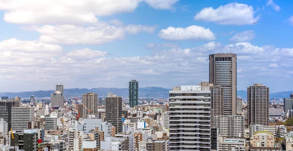 Vista Aérea Cidade Osaka Edifício Céu Vista Panorâmica Paisagem Urbana — Fotografia de Stock