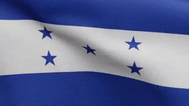 Honduranische Flagge Weht Wind Nahaufnahme Von Honduras Banner Weht Weiche — Stockvideo