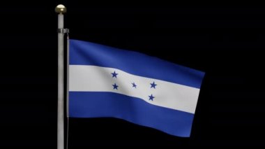 3D illüstrasyon Alpha Honduras bayrağı rüzgarda dalgalanıyor. Honduras afişi, yumuşak ve pürüzsüz ipek. Kumaş kumaş dokusu, Asteğmen. Ulusal gün ve ülke etkinlikleri konsepti için kullan..