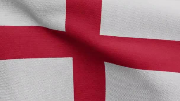 England Flagga Vinkar Vinden Närbild Engelska Banderoll Blåser Mjuk Och — Stockvideo