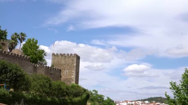 Slottet Medeltida Tempelriddare Den Äldsta Jerez Los Caballeros Spanien Ruiner — Stockvideo