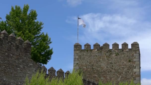 Lenta Moción Castillo Medieval Los Caballeros Templarios Más Antiguo Jerez — Vídeo de stock
