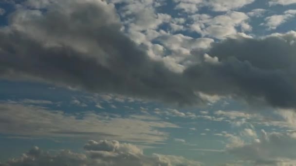 Timelapse Cumulus Clouds Blue Sky Sunny Day Summer Beautiful Cloudscape — Stock Video
