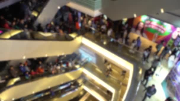 Blurred Defocused View Tourists People Famous Observation Tower Victoria Peak — Wideo stockowe