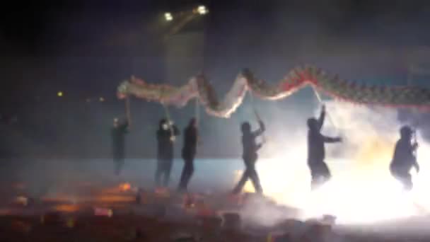 Foto Sfocata Del Festival Taiwan Hakka Dragon Bombing Dance Diverse — Video Stock
