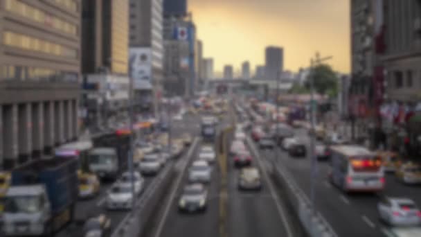 Defocused Shot Timelapse Historical Taipei North Gate Zhongxiao West Road — Vídeo de Stock