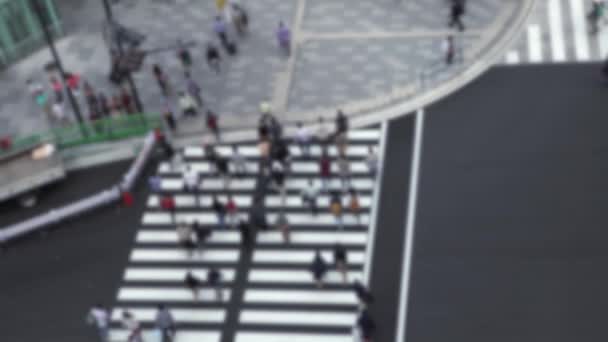 Tokyo Stasyonu Caddesinde Kalabalık Bir Kavşakta Yürüyen Yerel Halk Turistlerden — Stok video