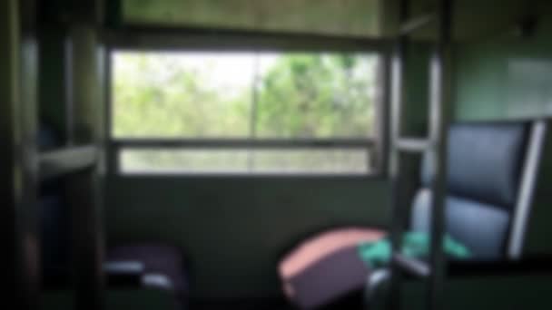 Unscharf Defokussiert Einem Leeren Schlafwagen Des Personenzuges Bangkok Beginnt Der — Stockvideo