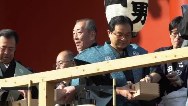 Tokyo Japan Februari 2020 Langzame Beweging Van Aziaten Gekleed Traditionele — Stockvideo