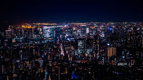 Tokyo Şehir Merkezindeki Gökdelen Ofis Binası Üzerinde Akşam Japonya Hava — Stok fotoğraf