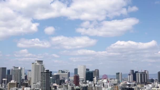 Osaka Japan April 2019 Flygfoto Från Osaka Stad Från Himlen — Stockvideo