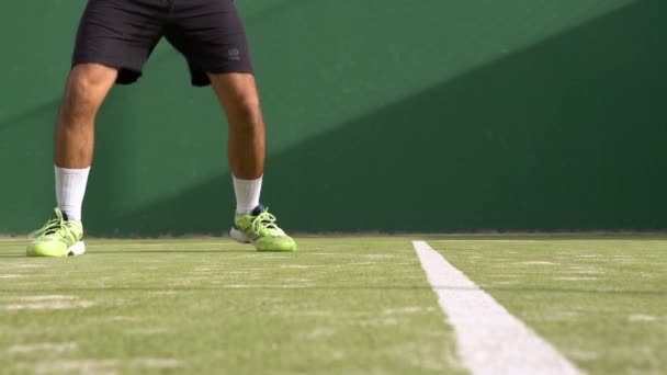 Spain April 2022 Paddle Tennis Man Playing Green Court Outdoor — Vídeo de stock